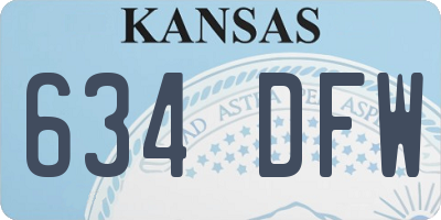 KS license plate 634DFW