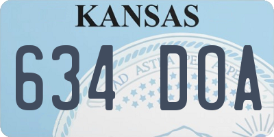 KS license plate 634DOA