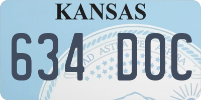KS license plate 634DOC