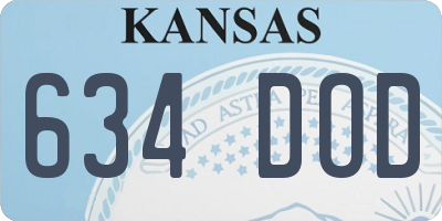 KS license plate 634DOD