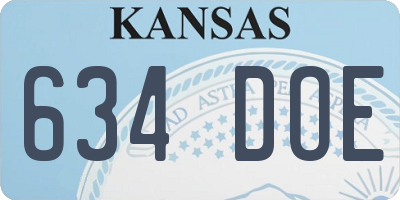 KS license plate 634DOE
