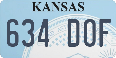 KS license plate 634DOF
