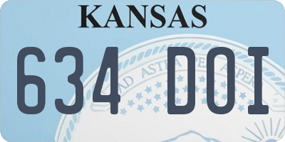 KS license plate 634DOI