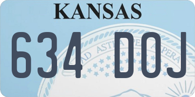 KS license plate 634DOJ