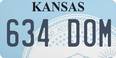 KS license plate 634DOM