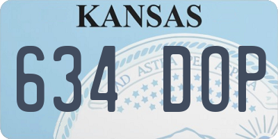 KS license plate 634DOP