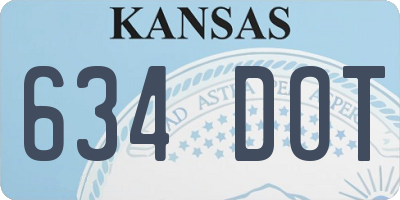 KS license plate 634DOT