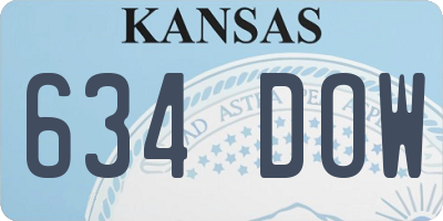KS license plate 634DOW