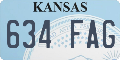 KS license plate 634FAG