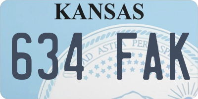 KS license plate 634FAK