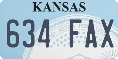 KS license plate 634FAX