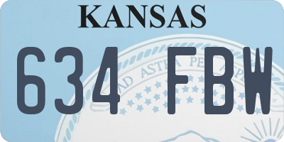 KS license plate 634FBW
