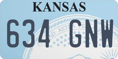 KS license plate 634GNW