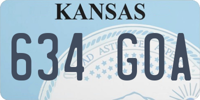 KS license plate 634GOA