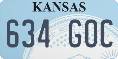 KS license plate 634GOC