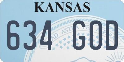 KS license plate 634GOD