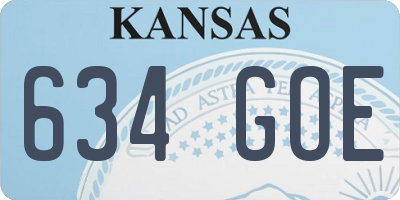 KS license plate 634GOE