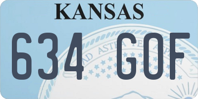 KS license plate 634GOF