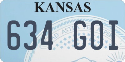 KS license plate 634GOI