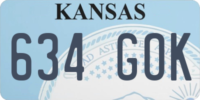 KS license plate 634GOK