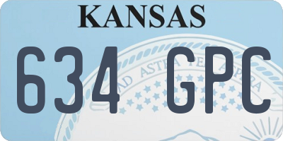 KS license plate 634GPC