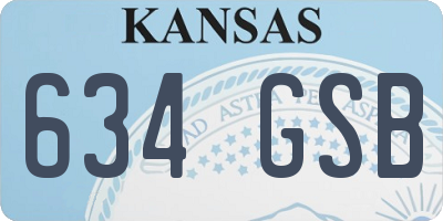 KS license plate 634GSB
