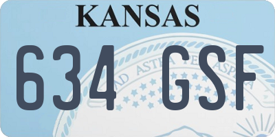 KS license plate 634GSF