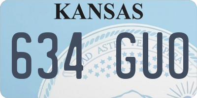KS license plate 634GUO