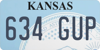 KS license plate 634GUP