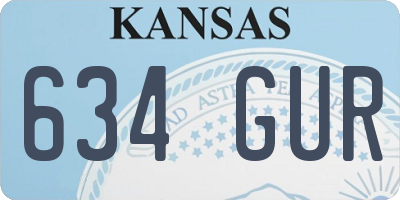 KS license plate 634GUR