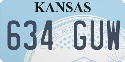 KS license plate 634GUW