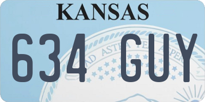 KS license plate 634GUY