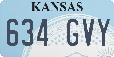 KS license plate 634GVY