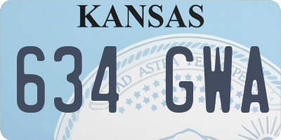 KS license plate 634GWA