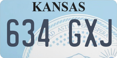 KS license plate 634GXJ