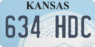 KS license plate 634HDC