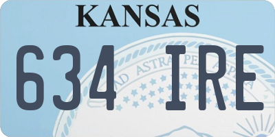 KS license plate 634IRE