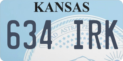 KS license plate 634IRK
