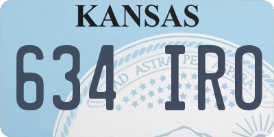 KS license plate 634IRO