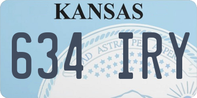 KS license plate 634IRY