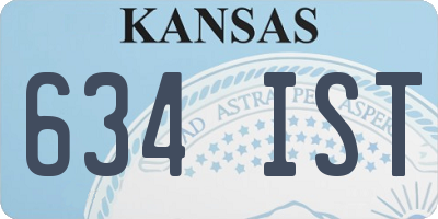 KS license plate 634IST