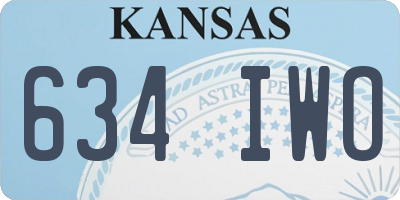 KS license plate 634IWO