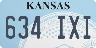 KS license plate 634IXI