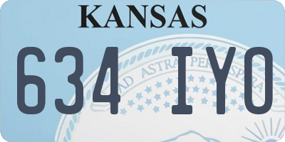 KS license plate 634IYO
