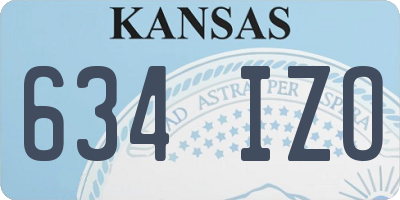 KS license plate 634IZO