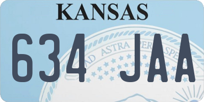 KS license plate 634JAA