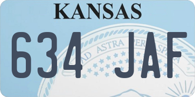 KS license plate 634JAF