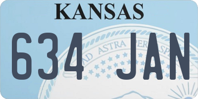 KS license plate 634JAN