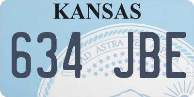 KS license plate 634JBE