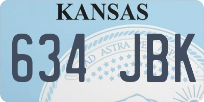 KS license plate 634JBK